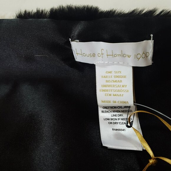 NEW! HOUSE OF HARLOW Faux FUR CHECK SCARF WRAP - Picture 4 of 5